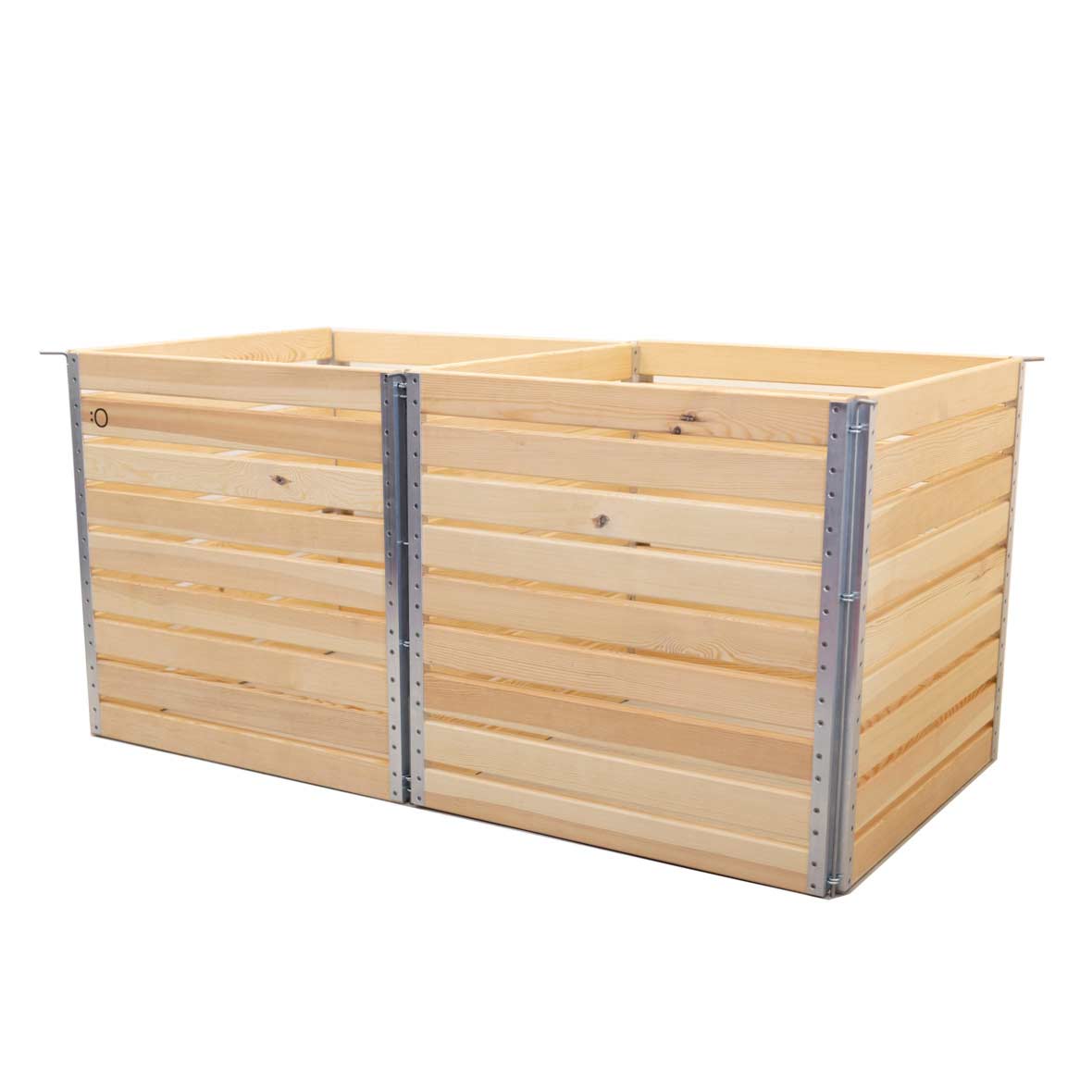 Gartenkompost aus Holz Gross – Zweikammer-Systen kompost zweikammern ohne deckel oeko jop