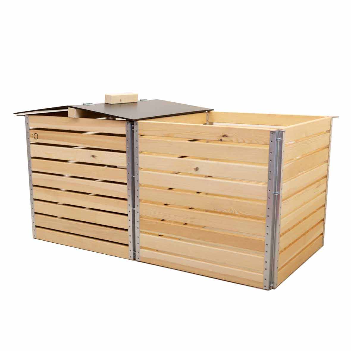 Gartenkompost aus Holz Gross – Zweikammer-Systen kompost zwei kammern oekojob