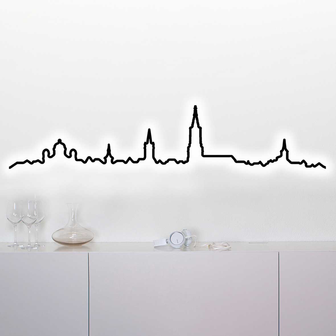 Skyline-Wandleuchte Bern Schwarz skyline wandleuchte bern schwaz design