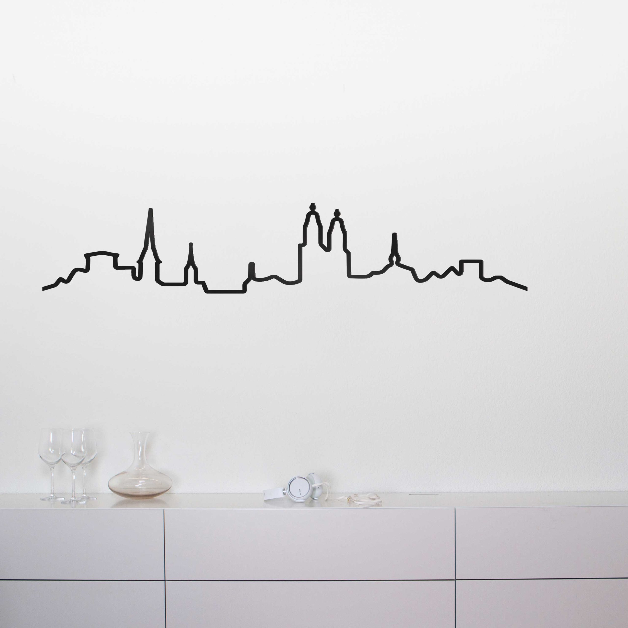 Skyline-Wandleuchte Zürich Schwarz skyline schwarz zuerich unbeleuchtet design