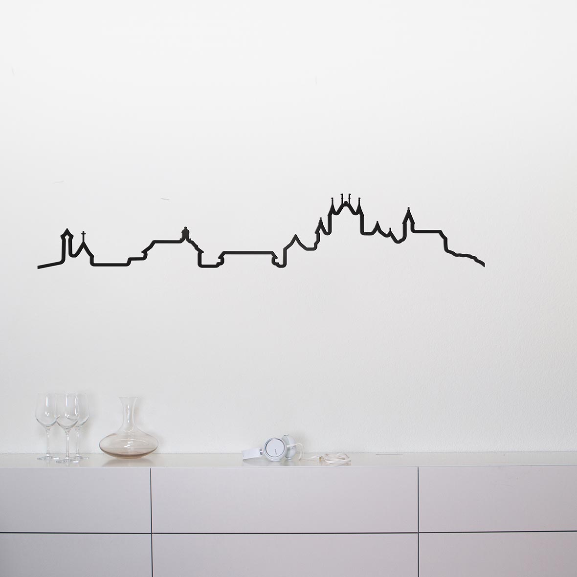 Skyline-Wandleuchte Baden Schwarz skyline thun schwarz unbeleuchtet design