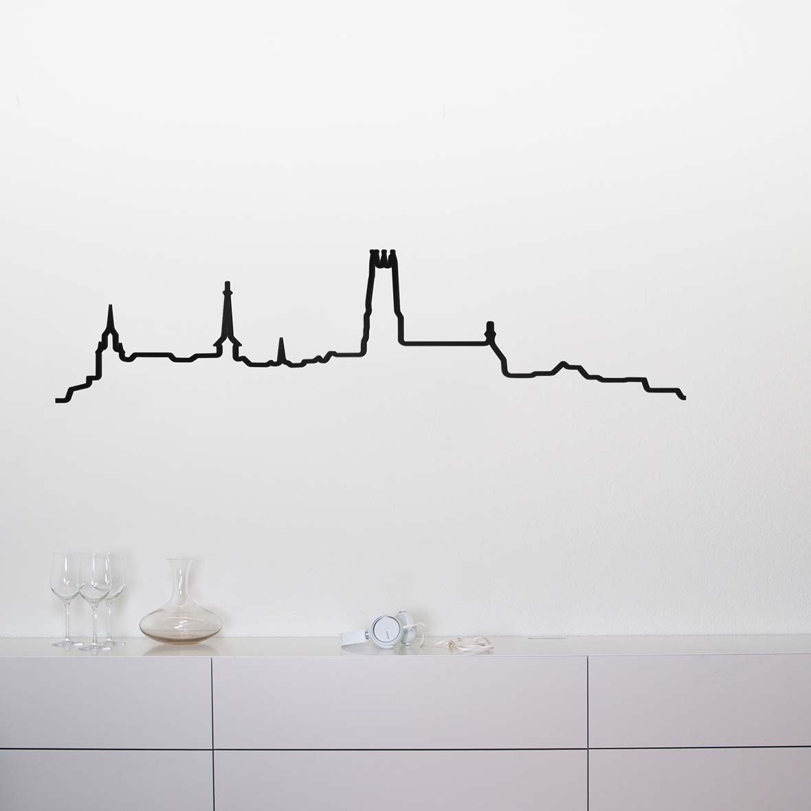 Skyline-Wandleuchte Freiburg Schwarz skyline freiburg schwarz unbeleuchtet design