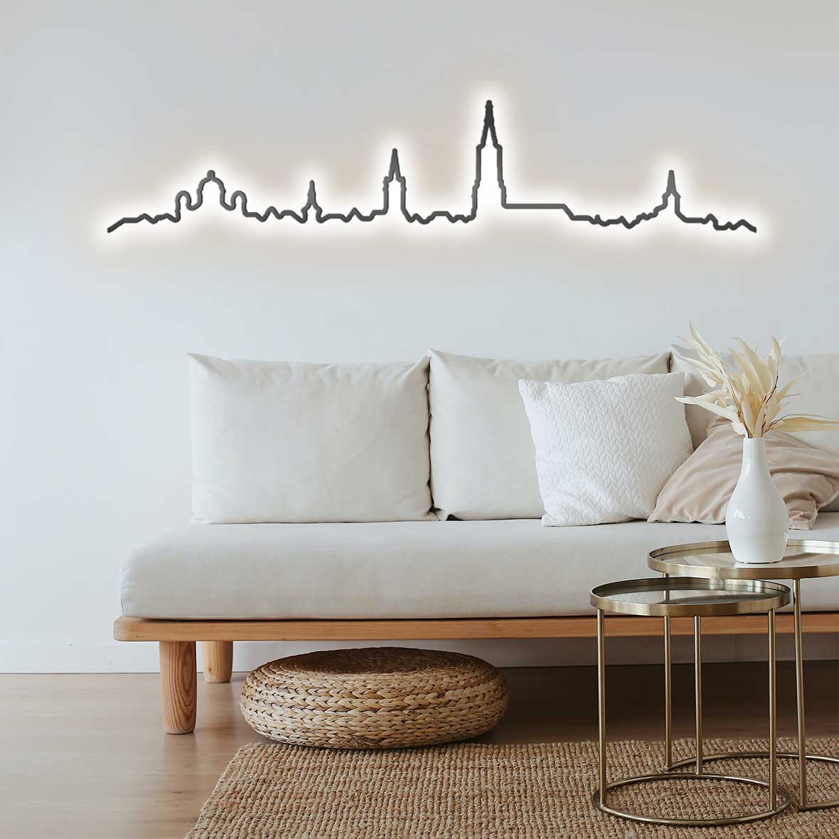 Skyline-Wandleuchte Bern Chrom skyline bern chrom beleuchtet design