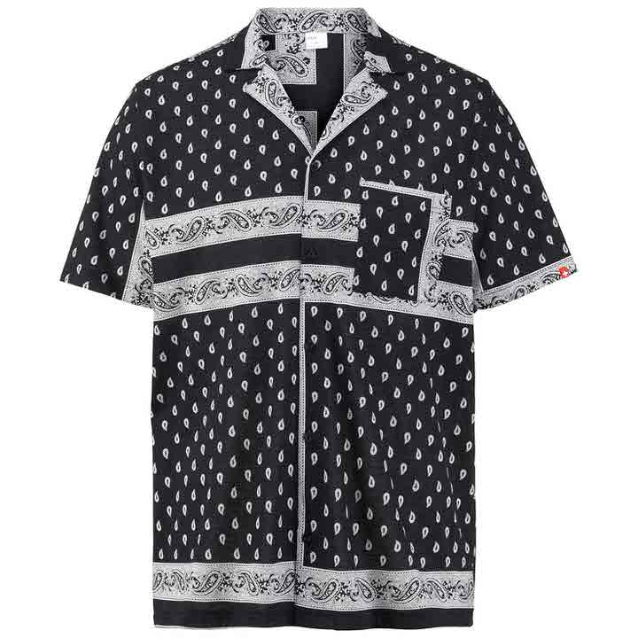 Kurzarmhemd mit Paisley-Motiv hemd paisley muster schwarz isa bodywear