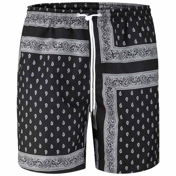 Herren-Badehose mit Paisley-Motiv badehose schwarz paisley isa bodywear