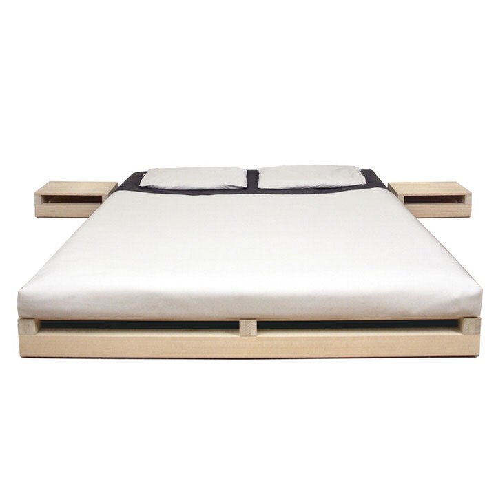 Kasetsu Holzbett – Fichtenholz, metallfrei & zerlegbar bett kasetsu beistelltisch holz deck4