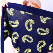 kaschmirschal blau gelb le foulard