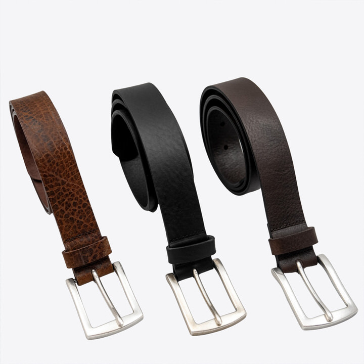 Ledergürtel Braun mit Metallschnalle ledergurt braun schwarz cognac rothirsch