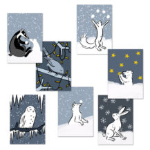 set snowy animals freshfish