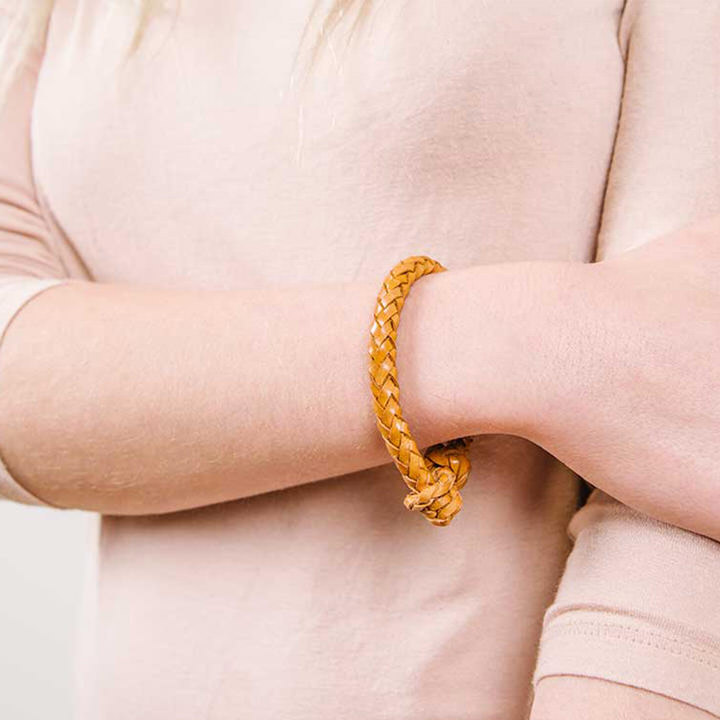 Geflochtenes Lederarmband Rindsleder lederarmband natur mood rothirsch