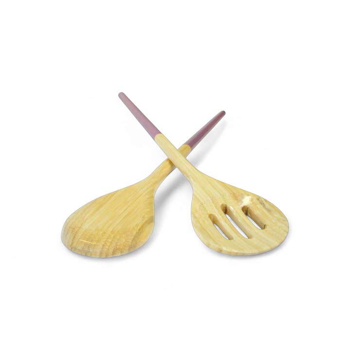 Bambus Salatbesteck 32,5 cm salatbesteck bambus mauve merlo