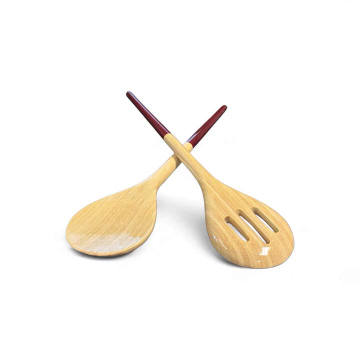 Bambus Salatbesteck 32,5 cm salatbesteck bambus rot merlo