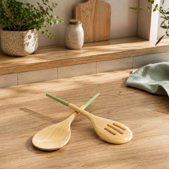 Bambus Salatbesteck 32,5 cm bambus salatbesteck lindgruen kueche mood merlo