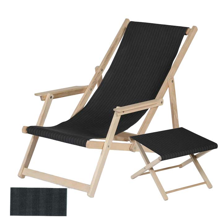 liegestuhl hocker anthrazit contact holz