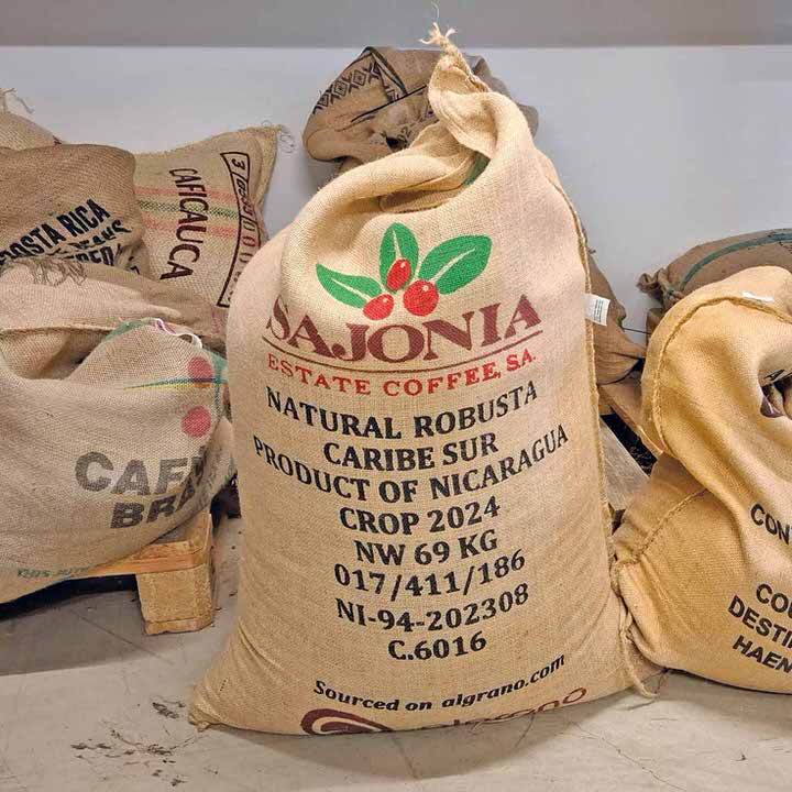 Sitzkissen Kafi aus upgecycelten Kaffeesäcken kaffesack jute oeko job
